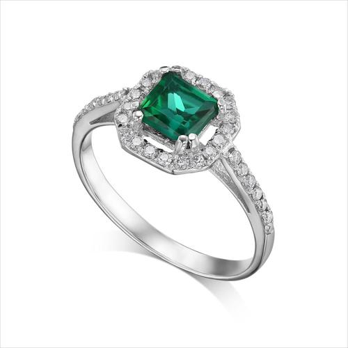 תמונה של טבעת יהלומים - אמרלד