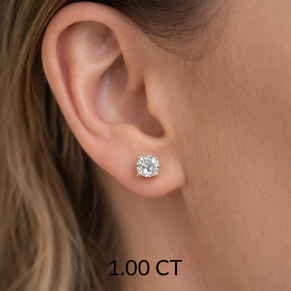 תמונה של עגילי יהלומים - סוליטר