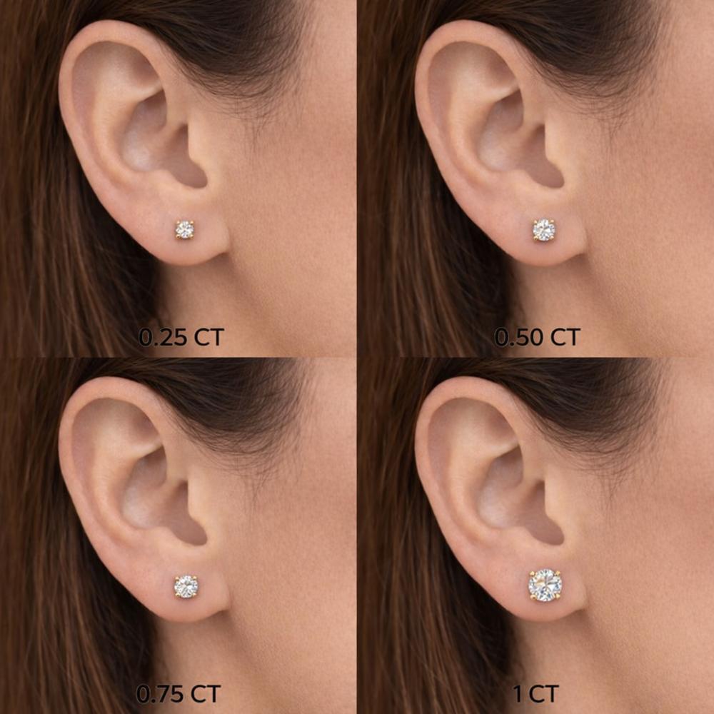 תמונה של עגילי יהלומים - סוליטר